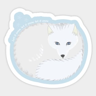 Let it Snow Little Fox Sticker